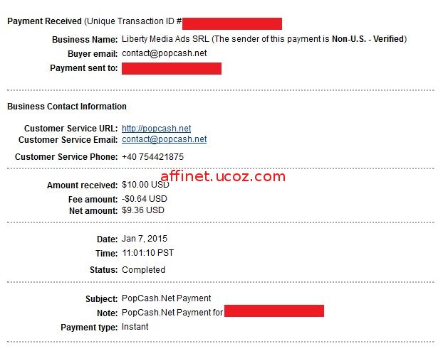 Payment Proof 10th from Popcash $10.00 (7 Ian 2015) - Make Money with Popcash