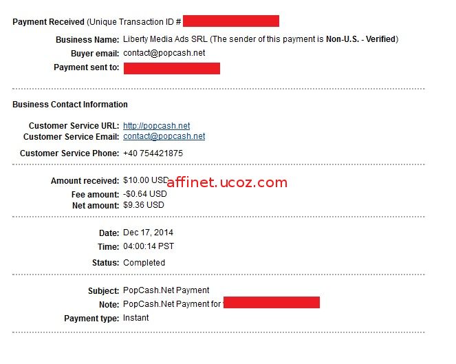 Payment Proof 7th from Popcash 9.36 (17 Dec 2014)