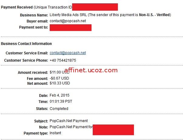 popcash my first payment proof