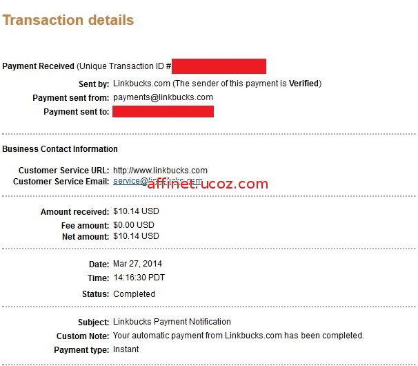Payment Proof Linkbuks $10.14 (27/Mar/2014)