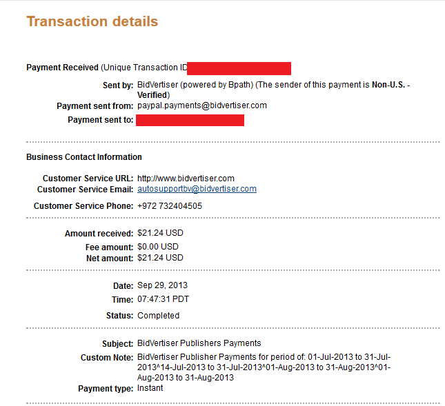 Payment Proof Bidveritser $21.24 (29/Sep/2013)
